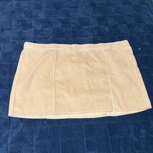 Aerie Women Beige Corduroy Micro Mini Skirt
